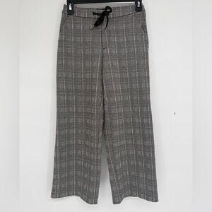 Liverpool Gray Plaid Wide-Leg Dress Pants